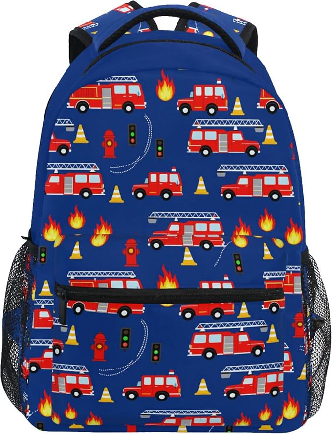 Wamika Monster Car Kids Backpack Trucks Racing Cars School Backpacks Boy Girl Preschool Book Bag