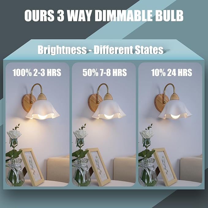 10Pack Rechargeable Emergency Light Bulb, A19 9W Warm White 3000K Self-Charging LED Light Bulb,1200mAh Battery Backup Light Bulbs for Daily,Home Emergency,Outdoor Portable Use