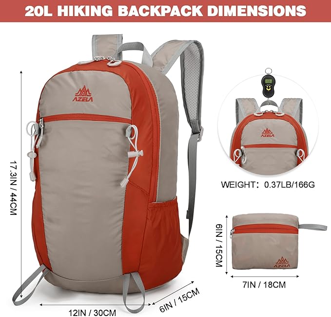 Seektop 20L Ultra Lightweight Small Hiking Backpack, Water-Resistant Packable Daypack for Hiking Travel Men Women