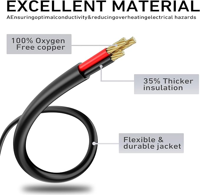 LUCKY TL Indoor Outdoor Extension Cord, 16/3 Gauge Black Short Extension Cord 6ft, Waterproof Flexible Case, Made in Pure Copper, 13A 1625W 16AWG SJTW, 3 Prong Heavy Duty Wire, UL