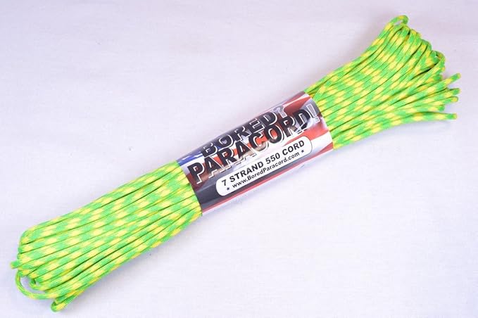 BORED? PARACORD! 550 lb Paracord – Ideal for Crafting, DIY Projects, Camping, Military & Active Outdoors – 300+ Colors – Tactical Parachute Cord Type III – Strong - Dayglow 2 50 Feet
