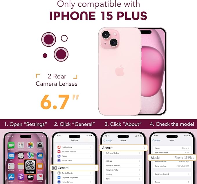 TIESZEN for iPhone 15 Plus Case, Compatible with MagSafe, Built-in Privacy Screen Protector and Camera Protection, Anti Spy Full Body Dustproof Shockproof Hard Phone Case 6.7", Bright Pink