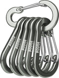 Booms Fishing CC1 Multi-Use Carabiner Clip, 6 Pack Small Caribeener Clips, Mini Keychain Caribeaner Clip 2 inch, Aluminum D Ring Carabiners, Multi-colored