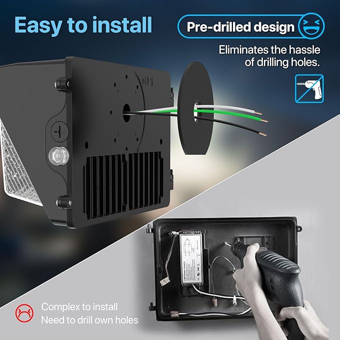 HYPERLITE LED Wall Pack Light: 150W Dusk to Dawn LED Outdoor Lighting - 5000K 120V Barn Lights Outdoor 2Packs for Paito Yard Shop Warehouse Parking Lot Factory UL Listed