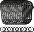 Carabiner Clip - Heavy Duty Carabiners 800lbs-13KN (2922 lbs) Carabeaner D Ring Shape,Key Chain Clip Hook,Keychain Clip,Multipurpose for Camping, Hiking,Backpacking or Other Outdoor Activities.