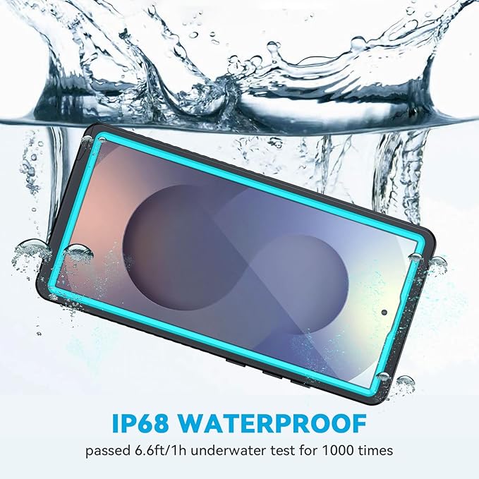 Lanhiem for Samsung Galaxy S25 Ultra Case, IP68 Waterproof Dustproof, Built-in Screen Protector, Rugged Full Body Shockproof Protective Cover for Galaxy S25 Ultra 5G 6.9 Inch, Blue