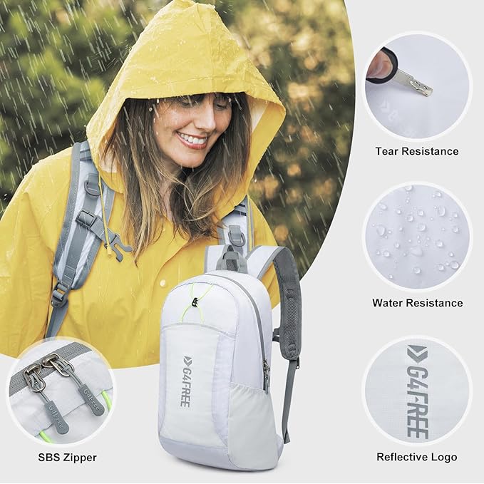 G4Free 24L Lightweight Packable Hiking Backpack Small Sport Travel Daypack Water Resistant for Women Men