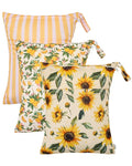 babygoal Wet Dry Bags 3 Pack, Waterproof Travel Bags for Swimsuits, Beach, Pool, Gym,Food Storage and Wet Clothes(Sunflower,Lemon,Stripe),3LN43-B