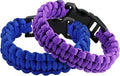 Sportmusies Paracord Wristband for Outdoor Sport Tactical Survival Parachute Bracelet, Essential for Hiking Travelling Camping Gear Pack of 2, blue&puple