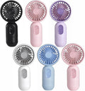 VanSmaGo 6 Pack Mini Handheld Fans, USB Rechargeable Personal Fan Set with 3 Speeds, Small Portable Fans for Group Travel, Classroom, Event Bags, Office Sharing, Team Gifts
