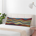Couch Body Pillow Cover Tribal Wave Bedding Body Pillow Case for Men Women, Retro Ocean Waves Boho Oblong Pillow Covers Throw Cushion Cases for Home Sofa Livingroom 20"X 54"
