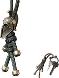 Paracord Keychain with Retro Brass Helmet Bead - Tactical EDC Accessory for Men