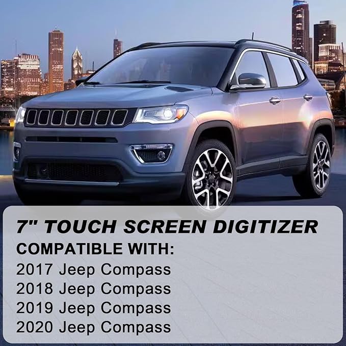 7" Uconnect Touch Screen Display Compatible with 2017 2018 2019 2020 Jeep Compass # TDO-WXGA0700K00057-V1 TDO-WXGA0700K00033-V2(No 8.4'')