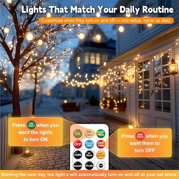 HXWEIYE 2-Pack 33FT 100LED Fairy Lights Battery Operated (Included) with Remote & Timer, 8 Modes Rechargeable Twinkle String Lights Indoor Outdoor Waterproof for Bedroom Wedding Classroom, Warm White