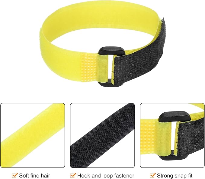 MECCANIXITY 5Pcs Reusable Battery Tie Down Straps,0.8x12" Yellow Nylon Multipurpose Battery Hold Down Adjustable Cinch Strap Hook Loop Fastening Tie for Quadcopters FPV RC Drone Boat Car