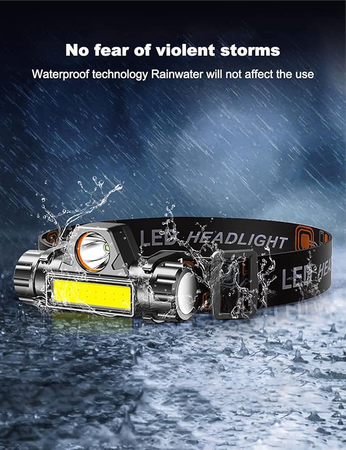 LED headlamp Flashlight 4-Pack Rechargeable Headlight for Running, Camping, Hiking and More Lumens USB, Cycling Fishing ,