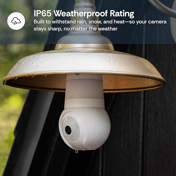 Luna Light Bulb Security Cameras Wireless Outdoor Indoor, 360° Pan Tilt, Color Night Vision, LED Bulb & Spotlight, 2.4GHz Wi-Fi 6, Porch Light Cameras for Home Security (2026 Upgrade Version)