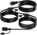 K KASONIC - Outdoor Extension Cord 25 FT, Evenly Spaced 3 Outlets Plugs, 16/3 SJTW Weatherproof Multiple Outlets Wire for Landscaping Light, Holiday Decoration and Christmas, ETL Listed, Black