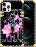 Compatible with iPhone 12 12 Pro Case, Praying Cross Hands Luxury Golden Decoration for Girl Women Soft TPU Shockproof Protective Hard PC Back for iPhone 12 12 Pro