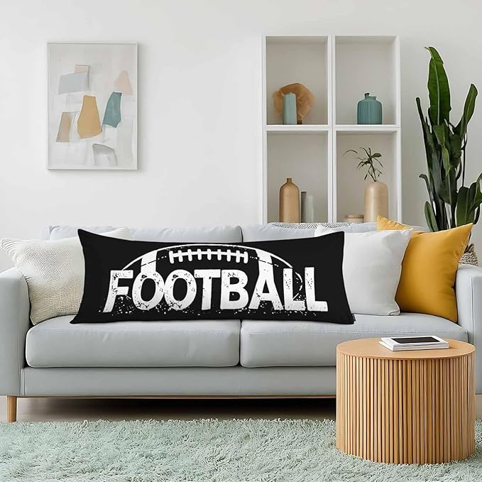 Outdoor Pillows Body Pillow Cover American Football USA Soccer Lumbar Body Pillow Case Protector Body Cushion Covers Bed Body Pillowcases for Bedroom,Couch,Sofa 20"X54" Black