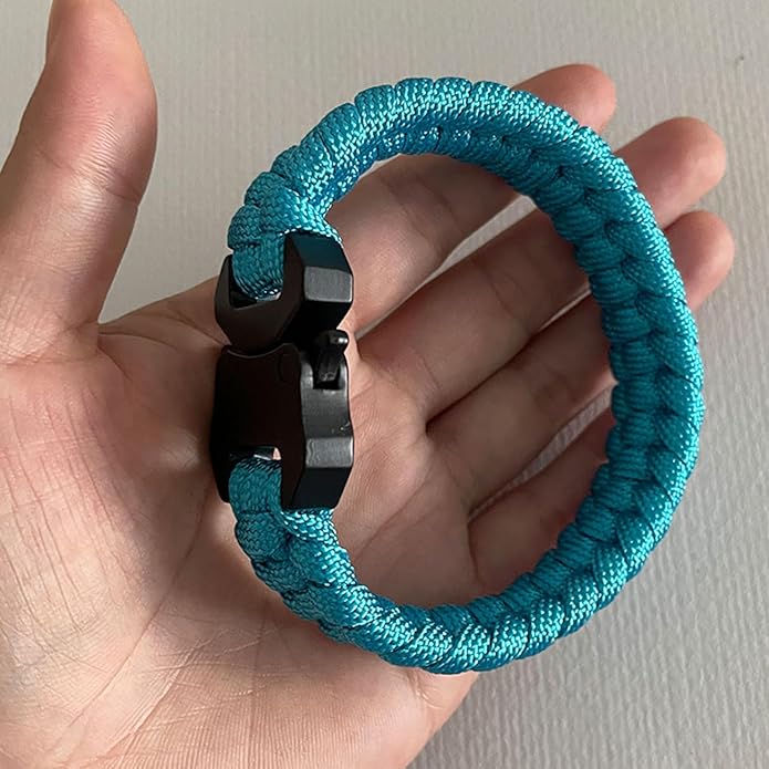 Parachute Cord Bracelets Trilobite Weaved Paracord Bracelet with Side Release Buckle 8.7 inch Black Bracelet for Men Women 1 Set