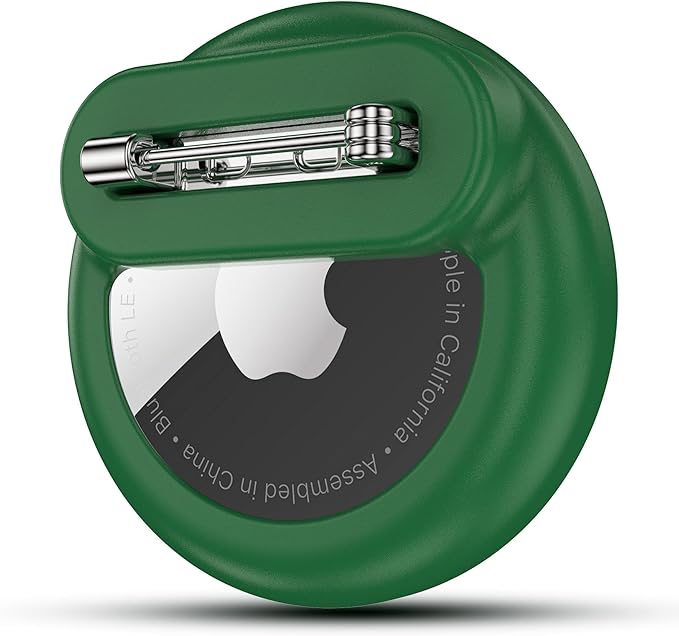 Tracker Holder for AirTag Gen 2/Gen 1 with Pin, Safe Hidden Lightweight GPS Tracker for Kids Compatible with Apple AirTag 2/1 for Child, Elderly, Pets Collar, Shoes (Blackish Green, 1 Pack)