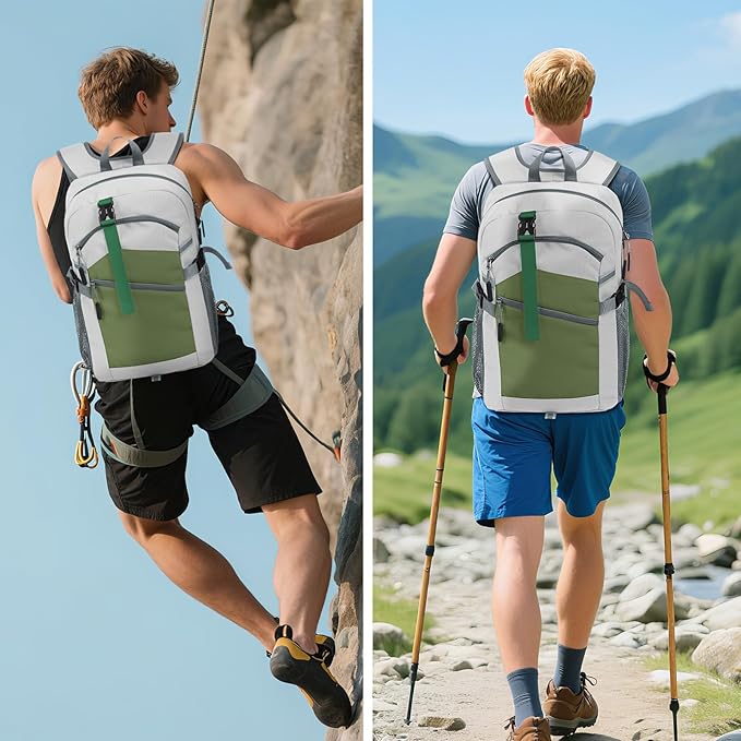 Small Hiking Backpack,20L Lightweight Travel Daypack,Ideal for Hiking,Traveling and Outdoor Adventure,White