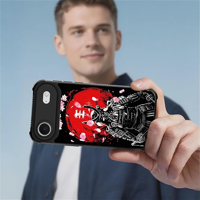 for iPhone 17 Air Case,for MagSafe Graphic Design for Girl Boy Soft Silicone Hard Acrylic Shock Protection Designed for iPhone 17 Air Sakura Japanese Samurai Pattern