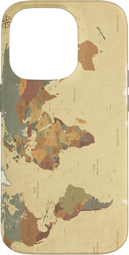 Globe Map Smartphone Cell Cover Gift World Map Pattern Phone Case for iPhone 14 Pro