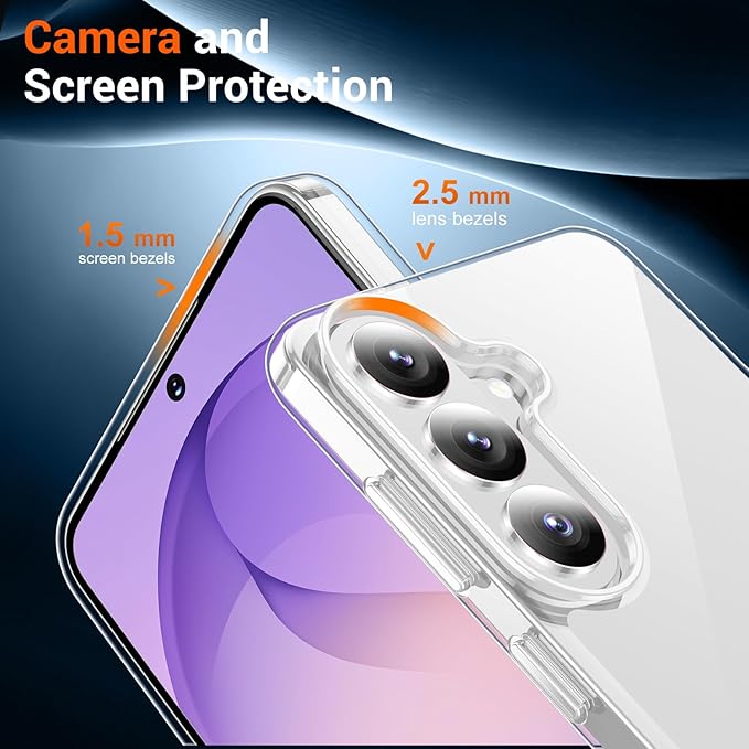Temdan Designed for Samsung Galaxy S26 Case Clear, Built-in Invisible Kickstand [Military Grade Drop Protection] Anti-Yellowing Slim Fit Shockproof Cover for Galaxy S26 5G 6.3 Inch - Crystal Clear