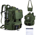 Goture Fishing Backpack, 900D Water-Resistant Tackle Backpack with Rod Holders, 58L Large Storage Gear Fishing Tackle Bag with Detachable Crossbody Bag,8 Lure Pockets,Bottle Holder for Camping Hiking