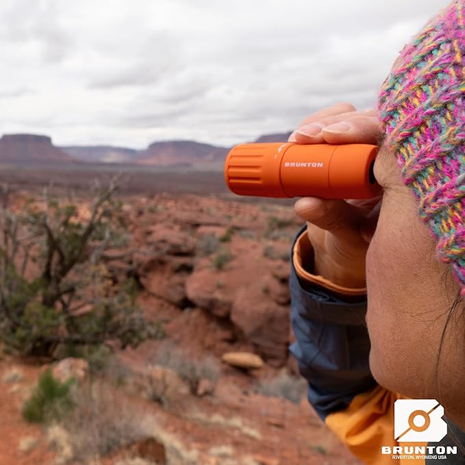 Brunton Echo Monocular 7x18 – Compact Lightweight Pocket Scope for Travel and Hiking – Orange