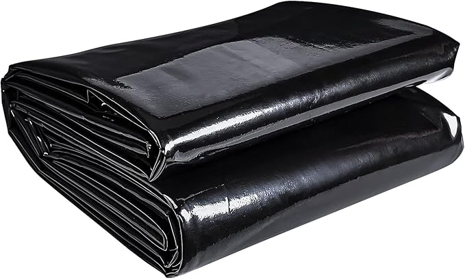 ToLanbbt Pond Liner 15 FT x 20 FT HDPE Pond Liners, 20 Mil UV Resistant Preformed Pond Liner Easy Cutting, Pond Liner for Natural Looking Ponds, Waterfall, Koi Pondsand Water Garden (Black)