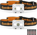 EverBrite LED Headlamp, 4 Lighting Modes, Pivoting Head with Adjustable Headband, IPX4 Water Resistant Perfect for Running, Camping, Hiking, Christmas, and Emergency, 3 AAA Battery Powered(2 Pack)