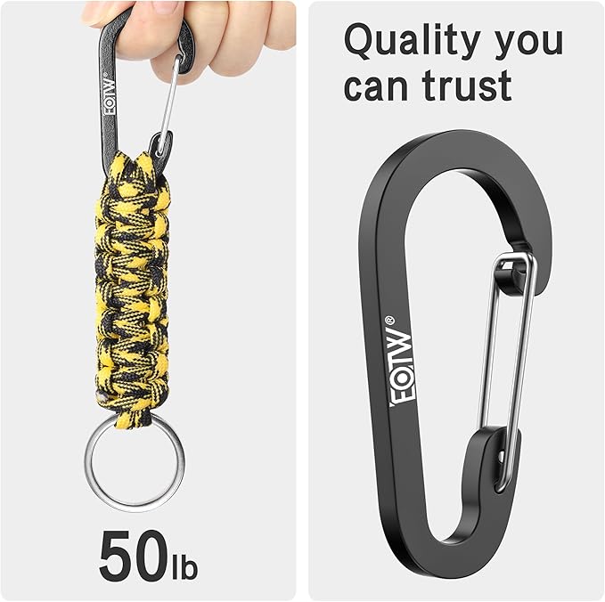 EOTW Paracord Keychain for Men Women Paracord Carabiner Backpack Keychain with Aluminum Clip for Camping Hiking Outdoor Gear