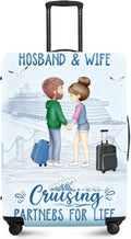 Valentine'S Day Couple Travel Luggage Cover -Stretchable Airplane Suitcase Protector Sleeve,Universal Washable Fit for 32-34 Inch Checked Baggage,Water Resistant Durable Luggage Protector,XL