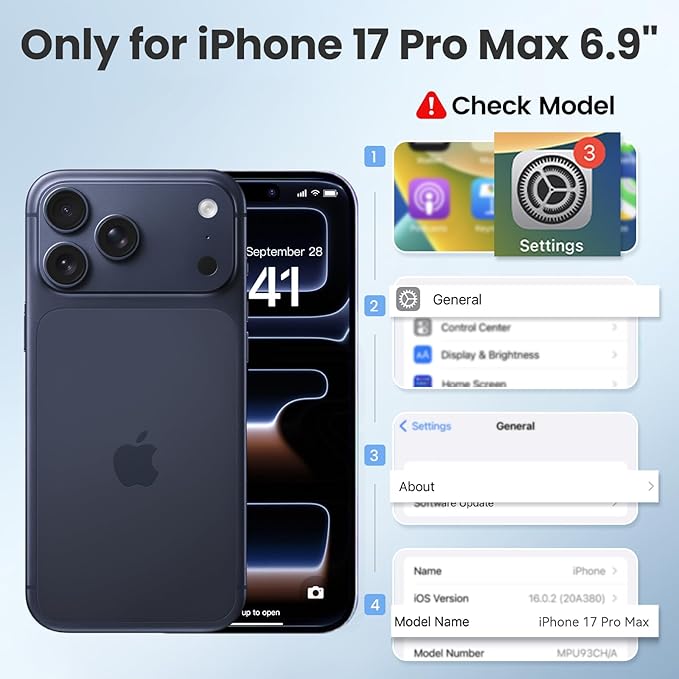 Mitywah Waterproof Case for iPhone 17 Pro Max, Rugged Metal Case with Built-in Screen Protector, Heavy Duty Full Body Shockproof Protective Cover 6.9 inch, Camouflage