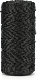KINGLAKE 426 Feet Nylon Twine #36 Black Nylon String 2mm - Weatherproof Seine Twine for Garden, Fishing, Camping & Netting