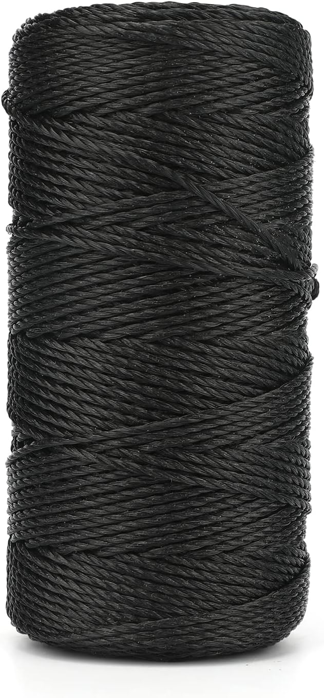 KINGLAKE 426 Feet Nylon Twine #36 Black Nylon String 2mm - Weatherproof Seine Twine for Garden, Fishing, Camping & Netting