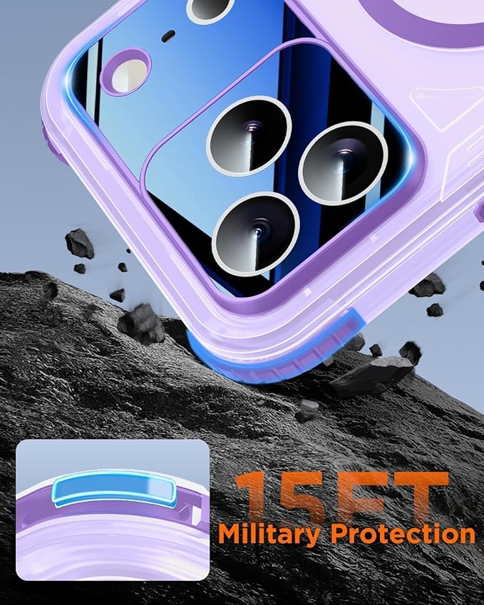 for iPhone 17 Pro Max Waterproof Case with Magsafe, Built-in [Camera & Screen Protector] [Lanyard], IP68 Water Proof Full Body Dustproof Heavy Duty Frosted Protective Phone Cover, 6.9" Purple