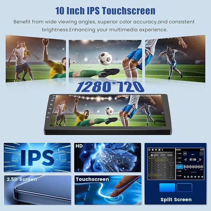 [8Core 6G+128G] Android 15 Car Radio for Jeep Compass Patriot 2010-2016 with Wireless Carplay Android Auto, 10 Inch HD Touchscreen Car Stereo with WiFi GPS Bluetooth5.0 FM/RDS 32EQ SWC