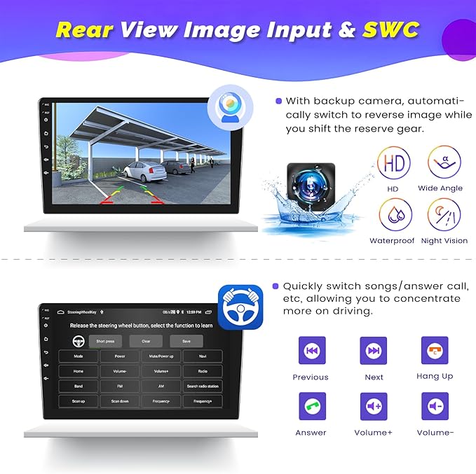 [4Core 64G] Android 15 Car Stereo for Jeep Compass Patriot 2007-2010, Hikity 9 Inch Touchscreen Compass Patriot Radio Wireless Carplay Android Auto GPS WiFi BT/EQ/FM/RDS Mirror Link SWC Backup Cam
