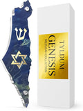 Genesis Mezuzah for Door – Modern Acrylic Mezuzah Case Without Kosher Scroll – Handmade in Canada Judaica Gift, Weatherproof, Jewish Artisan Design, Clear Case (Map with Star, Deep Sea)