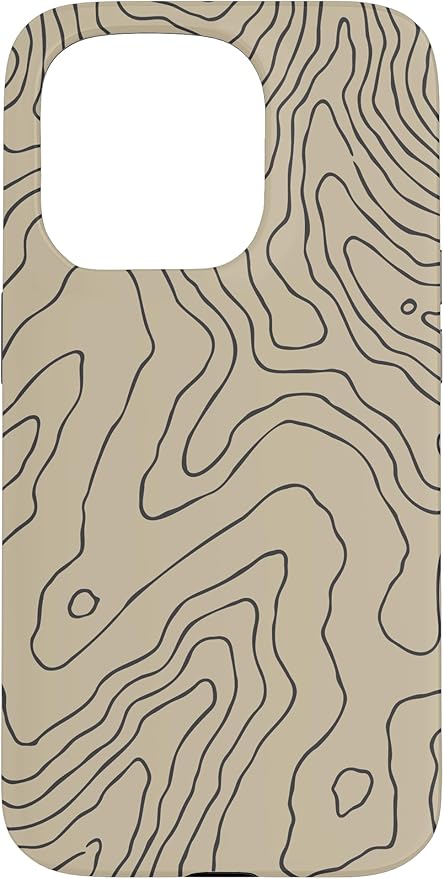 Coyote Country Guide Lines Topographical Contour Map Case for iPhone 15 Pro