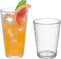 KLIFA- RIPPLE- 16 & 22.5 ounce, Set of 8, Acrylic Tumbler & Highball, Plastic Drinking Glasses, Shatter-proof Cups, BPA-Free, Stackable Plastic Drinkware, Dishwasher Safe, Clear