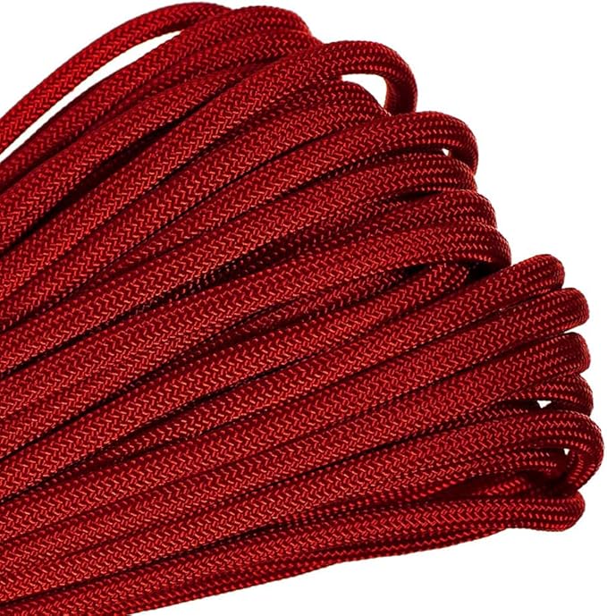 Paracord Planet Solid Color 550lb Paracord – 7 Strand Type III Nylon Cord for Indoor and Outdoor Tasks – Imperial Red (1,000 ft)