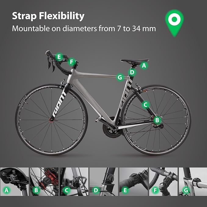 BONE Bike Air Tracker Tag Strap (2 Packs), Hidden Bicycle GPS Tracker Case for Apple Tag, Ultra-Lightweight Scratch-Free & Waterproof Silicone Holder, Anti-Theft Seatpost Mount for Mountain Bikes
