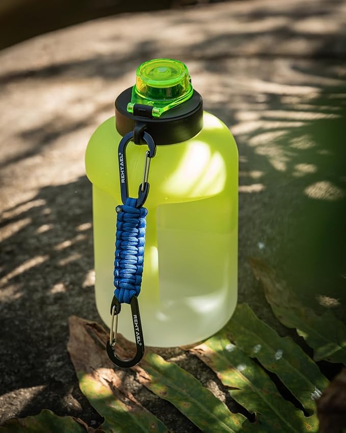 Paracord Braided Carabiner Keychain Lanyard Strap, Hanger Stroller Hook w/2 Carabiner Clips for Water Bottle Backpack