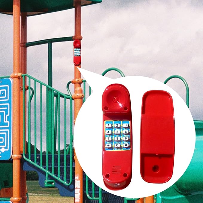 Amagogo Pretend Phone Toy Kids Climbing Frame Accessories Playground Telephone Toy Outdoor Equipment Function Easy Mounting Suitable for Children Play Swing T, Red
