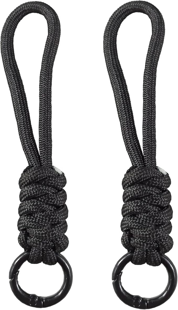 Colorful Braided Paracord Keychain, 12cm Length, Multi-Color Pack with Ring, Decorative Woven Rope Strap